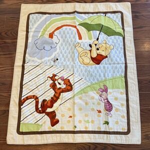 Winnie The Pooh Baby Nursery Quilt Blanket Comforter Play Mat Umbrella Rainbow
